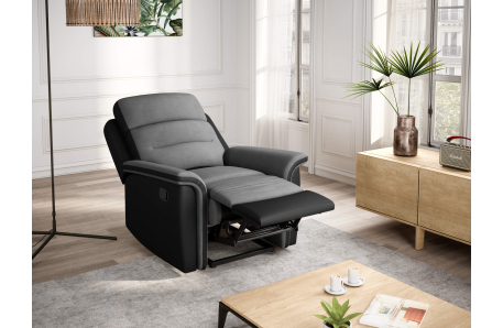 Fauteuil de Relaxation 1 place en Microfibre / Simili LÉON