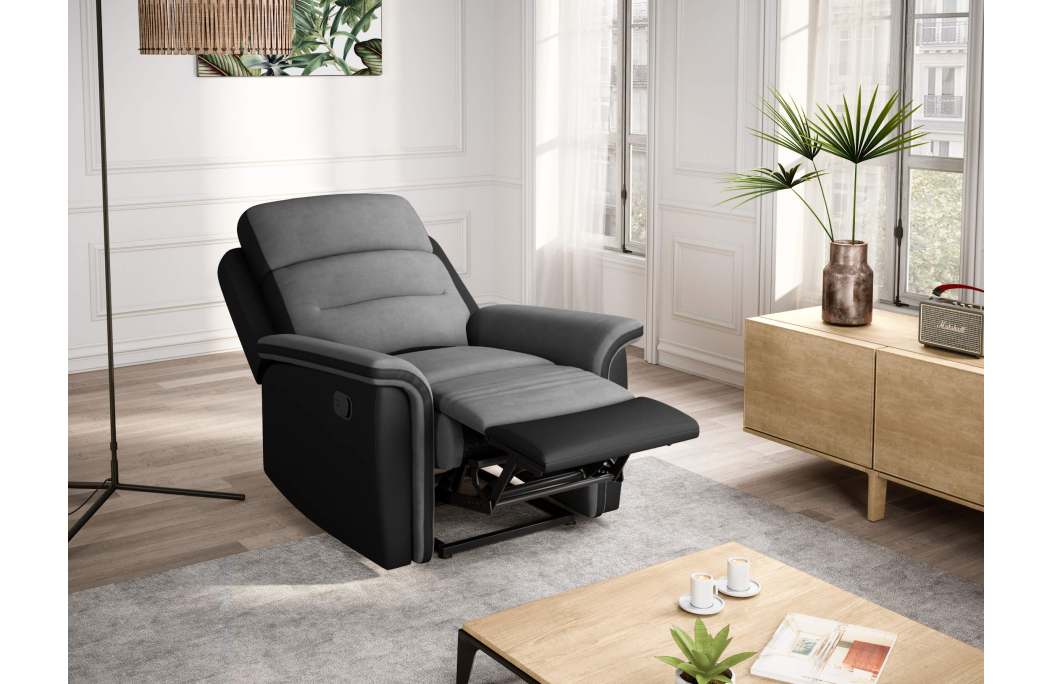 Fauteuil de Relaxation 1 place en Microfibre / Simili LÉON