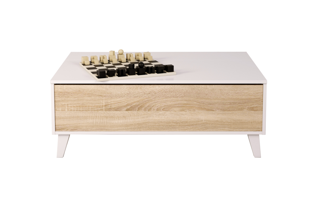 Table basse ABBY avec panneau central relevable L100cm x P68cm
