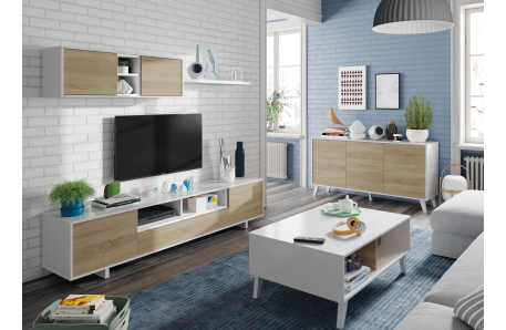 Table basse ABBY avec panneau central relevable L100cm x P68cm