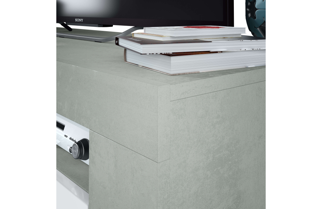 Meuble TV WENDY 2 portes et 2 niches de rangement L120cm