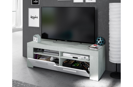 Meuble TV WENDY 2 portes et 2 niches de rangement L120cm