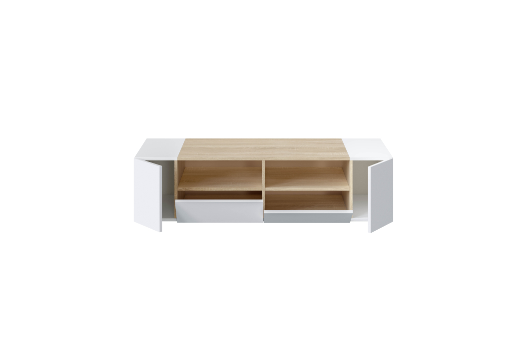Meuble TV ALICE 4 portes et 2 niches de rangement L138cm