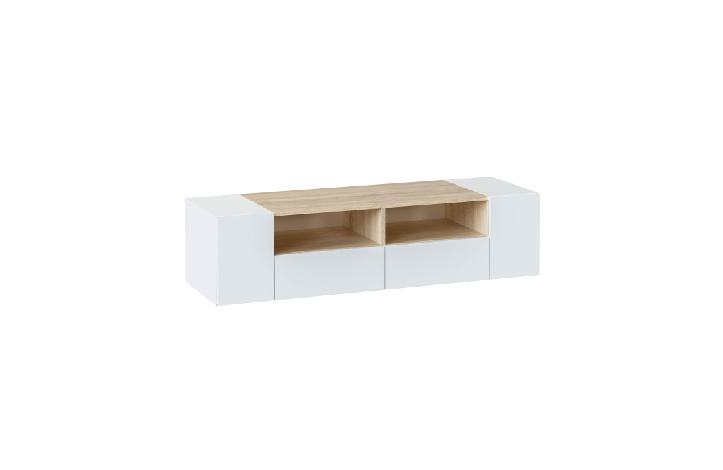 Meuble TV ALICE 4 portes et 2 niches de rangement L138cm