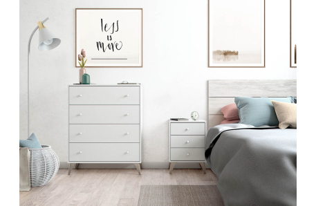 Chevet scandinave ZORA 3 tiroirs L40cm x H56cm