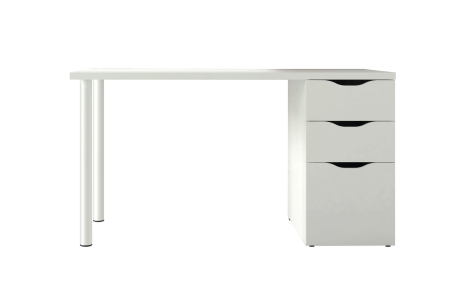 Bureau RUDY réversible avec caisson, 2 tiroirs et 1 porte L138 cm x P60cm