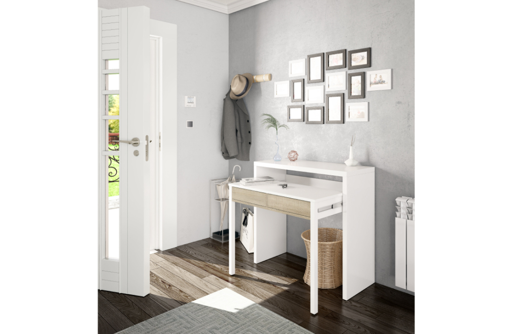 Bureau extensible CLEA 2 tiroirs L99cm