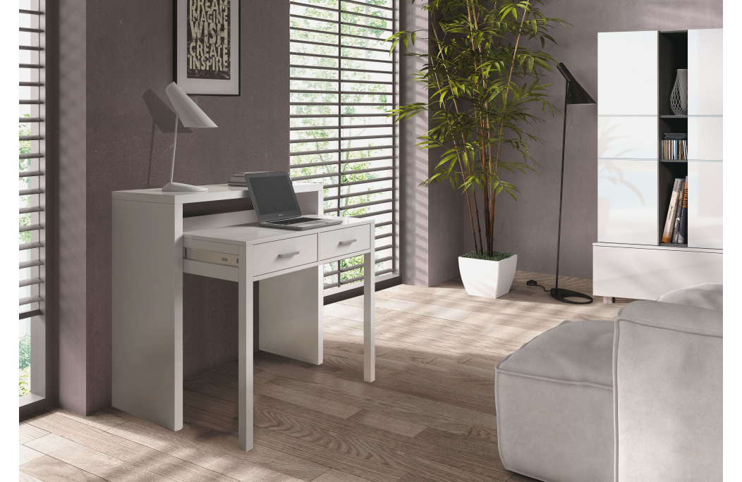 Bureau extensible CLEA 2 tiroirs L99cm