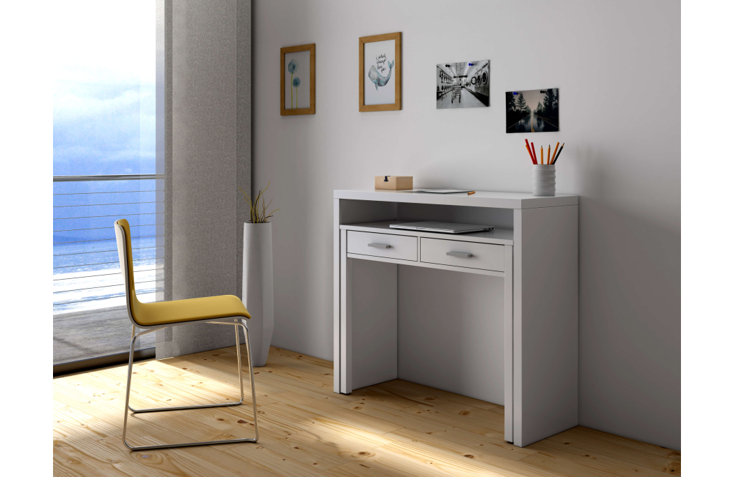 Bureau extensible CLEA 2 tiroirs L99cm