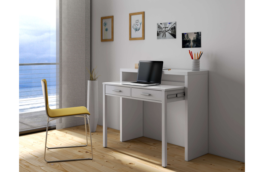 Bureau extensible CLEA 2 tiroirs L99cm