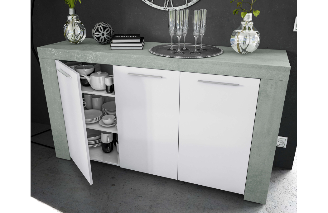 Buffet WENDY 3 portes et 3 tablettes L144cm