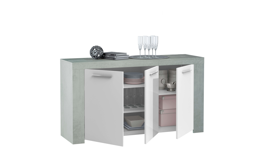 Buffet WENDY 3 portes et 3 tablettes L144cm