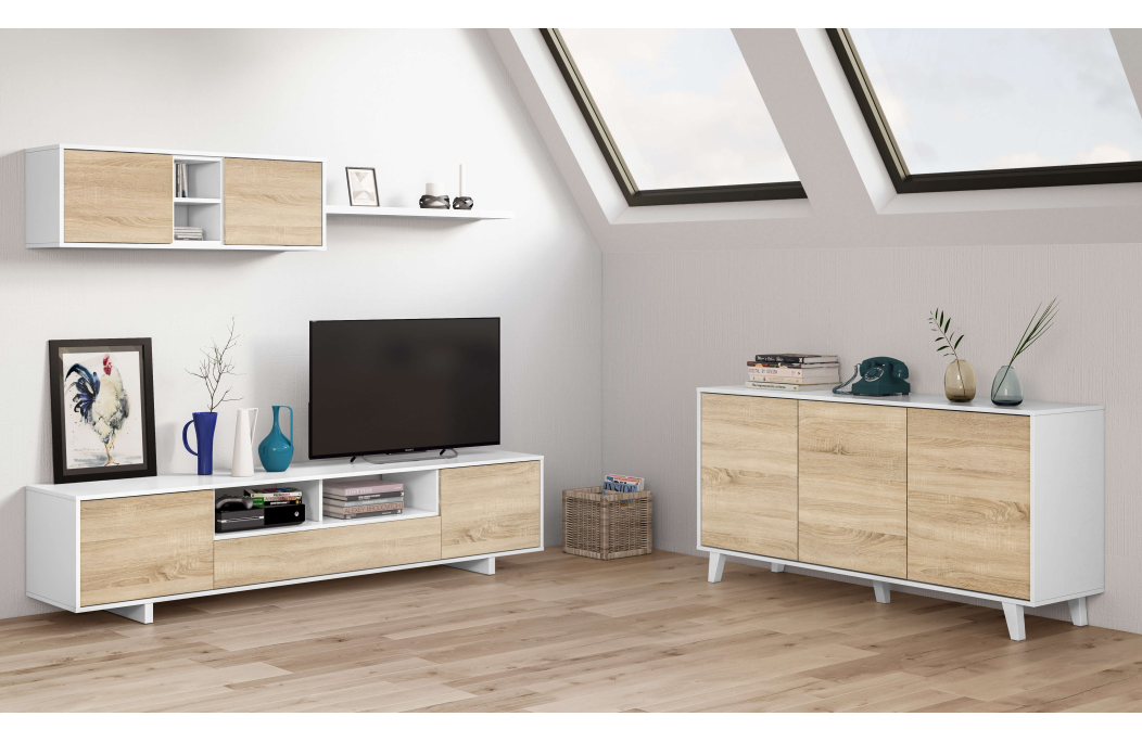 Buffet scandinave ABBY 3 portes L154cm