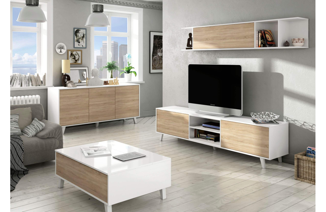 Buffet scandinave ABBY 3 portes L154cm