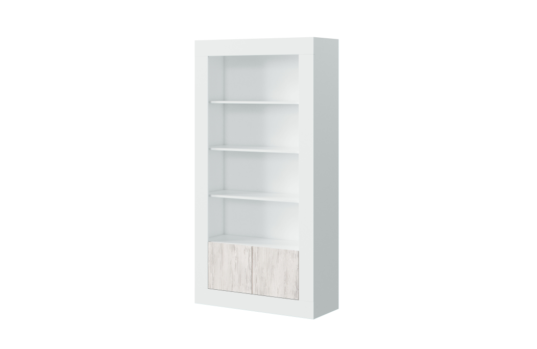 Bibliothèque GWEN 4 tablettes et 2 portes L94cm x H181cm