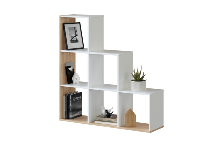 Bibliothèque escalier JADE avec 6 cubes L108cm x H110cm