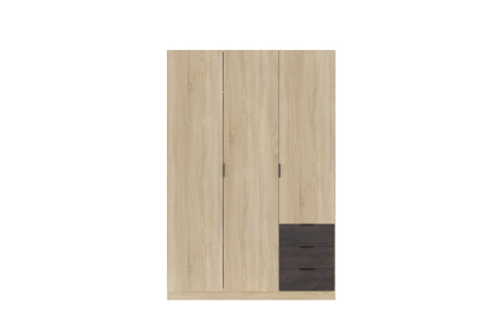 Armoire NINA 3 portes et 3 tiroirs L121 x H180 cm