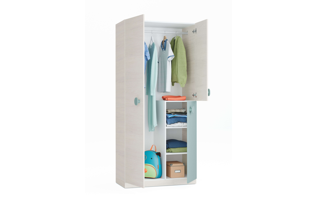 Armoire enfant CYANN 3 portes L90cm x H200cm