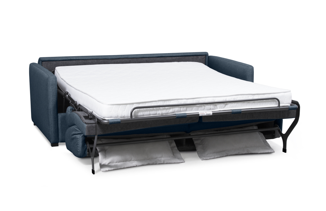 Canapé Convertible Express 3 places AGATHE en Tissu - Matelas 160x190x13 cm
