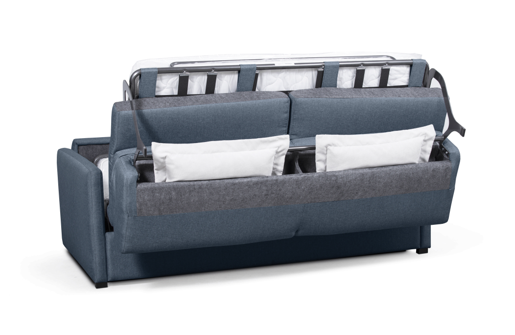 Canapé Convertible Express 3 places AGATHE en Tissu - Matelas 160x190x13 cm