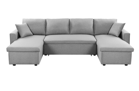 Canapé d'Angle Panoramique MARIA Convertible en tissu