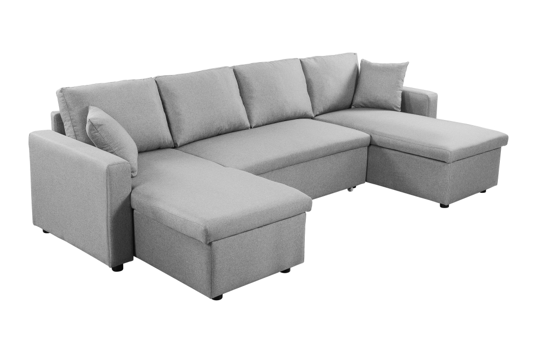 Canapé d'Angle Panoramique MARIA Convertible en tissu