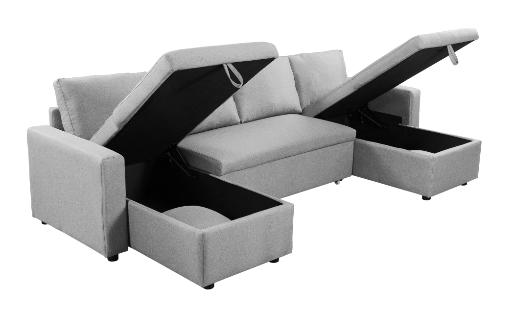 Canapé d'Angle Panoramique MARIA Convertible en tissu