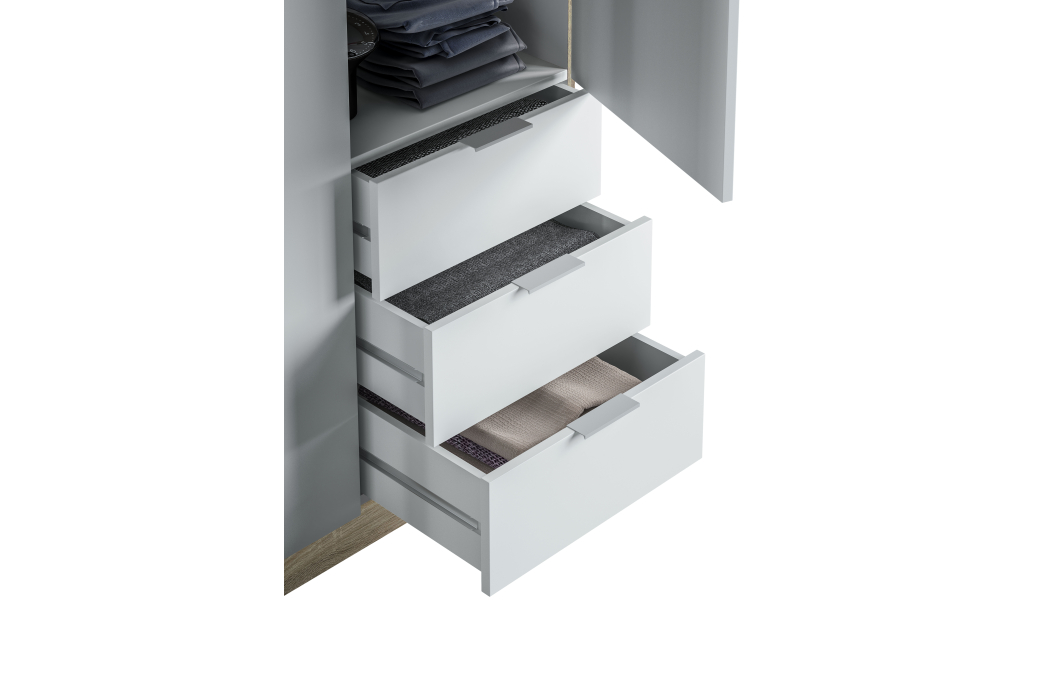 Armoire NINA 3 portes et 3 tiroirs L121 x H180 cm