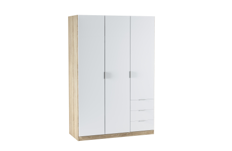 Armoire NINA 3 portes et 3 tiroirs L121 x H180 cm
