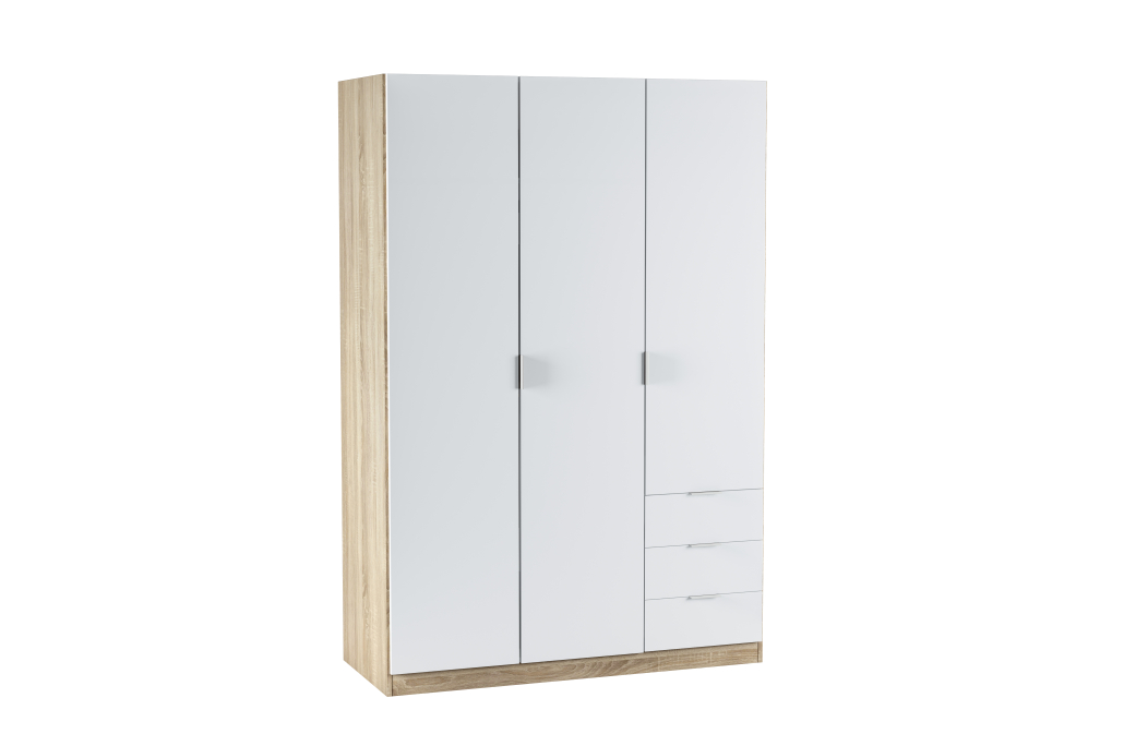 Armoire NINA 3 portes et 3 tiroirs L121 x H180 cm