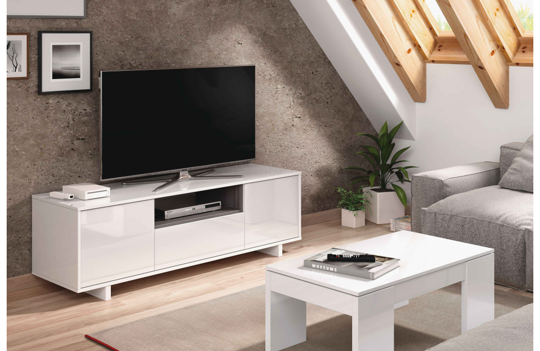 Meuble TV ARTHUR 3 Portes et 1 Niche L150cm