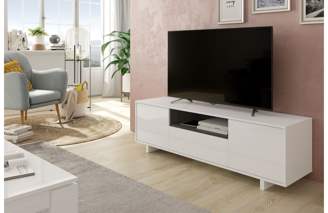 Meuble TV ARTHUR 3 Portes et 1 Niche L150cm