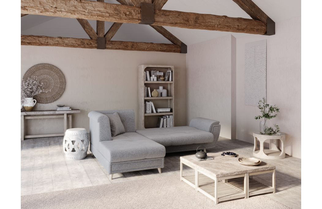 Canapé d'angle FLAVIE convertible en tissu