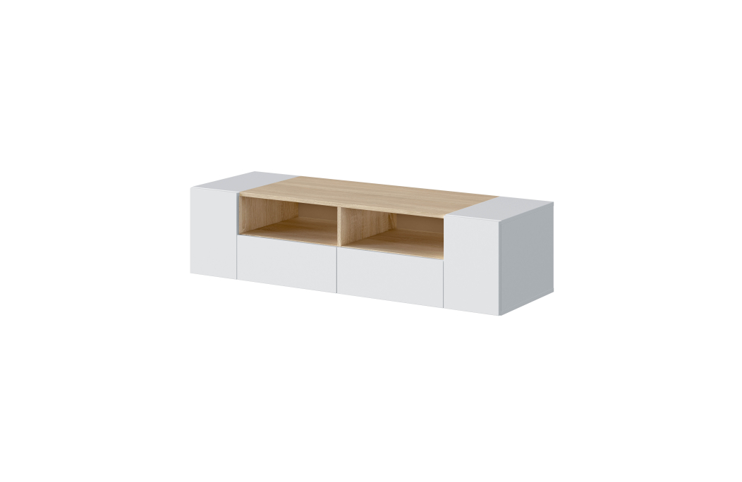 Meuble TV ALICE 4 portes et 2 niches de rangement L138cm