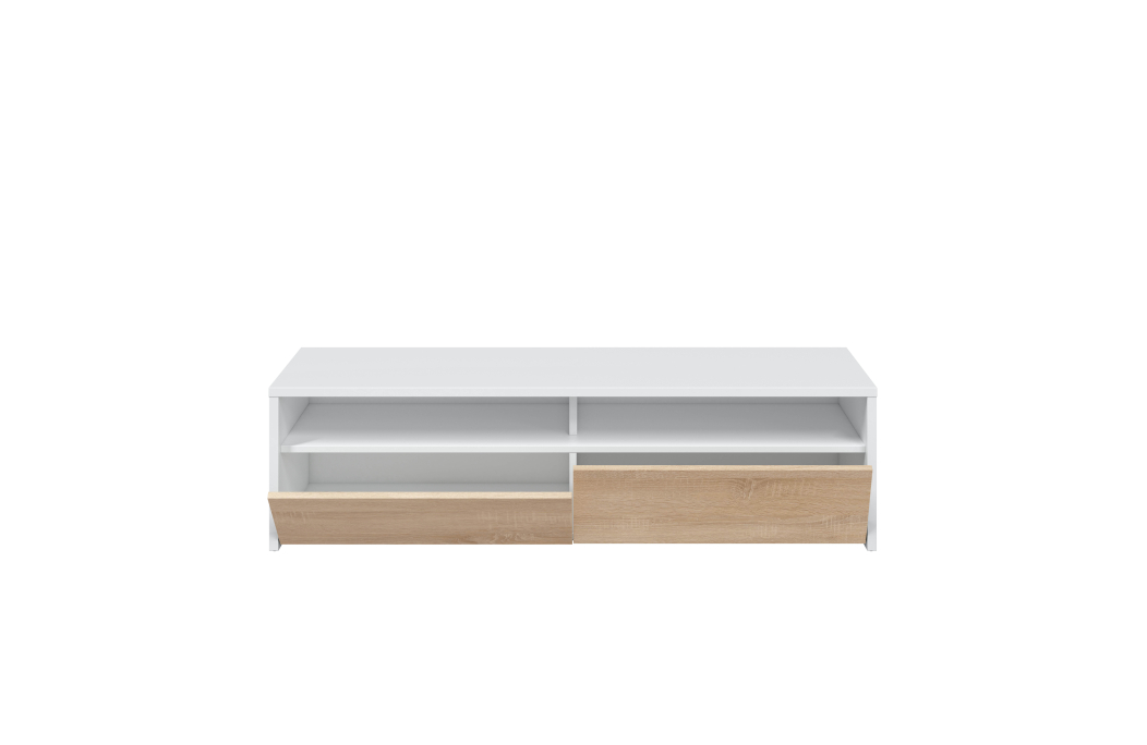 Meuble TV LOLA 2 portes battantes et 2 niches de rangement L130 cm