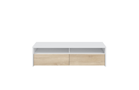 Meuble TV LOLA 2 portes battantes et 2 niches de rangement L130 cm