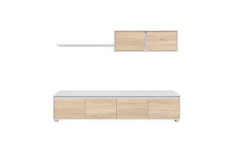Meuble TV ELODIE 4 portes avec étagère murale L200cm