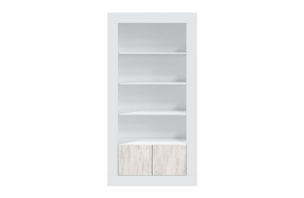 Bibliothèque GWEN 4 tablettes et 2 portes L94cm x H181cm