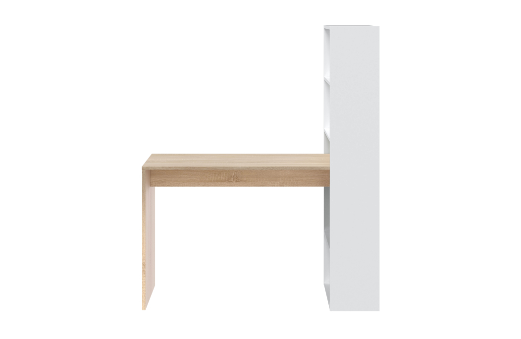 Bureau ADELE avec étagère de rangement réversible intégrée L120cm X P53cm X H144cm