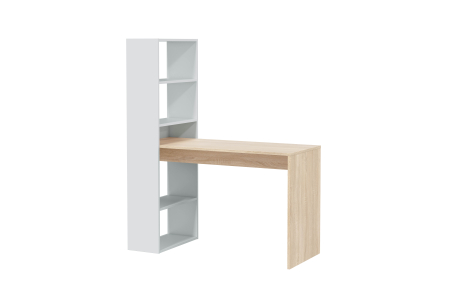 Bureau ADELE avec étagère de rangement réversible intégrée L120cm X P53cm X H144cm