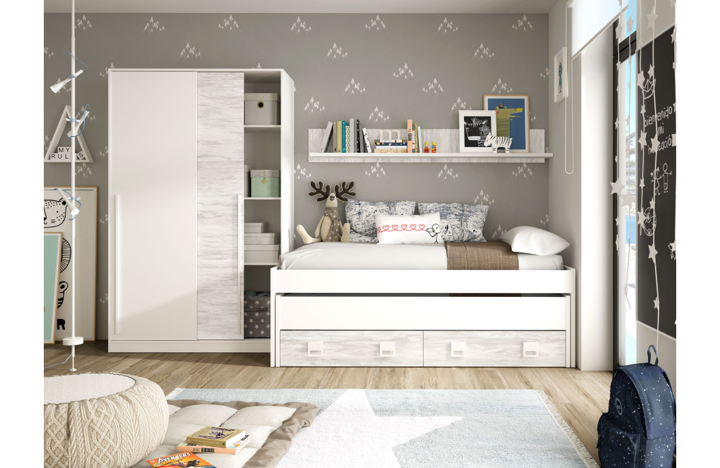 Armoire penderie MYA avec portes coulissantes L120 x H200cm