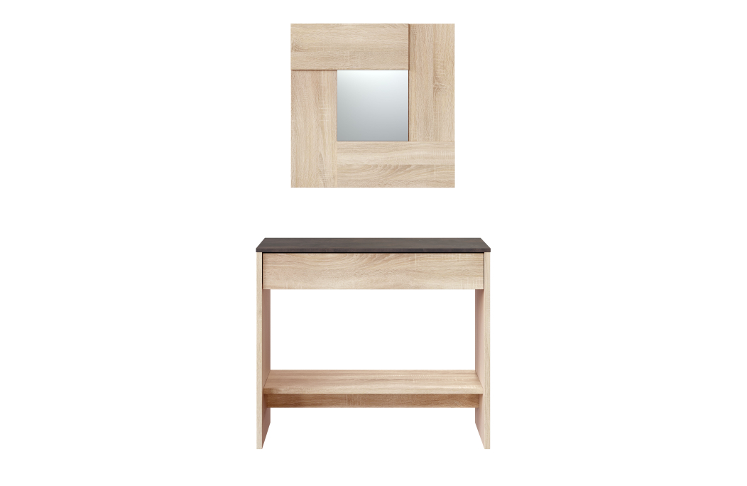 Console d'entrée ELVIE avec tiroir et miroir