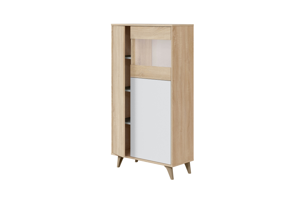 Vitrine LAURA 3 portes avec étagères L77 x H142cm