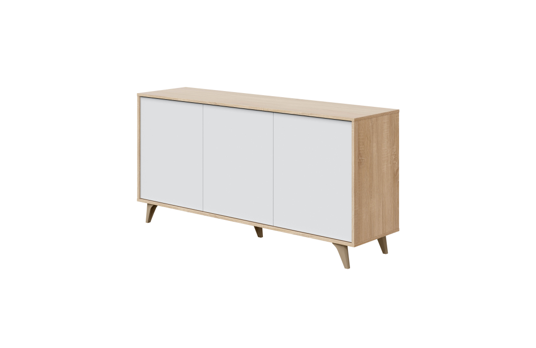 Buffet LAURA 3 portes avec 3 étagères L154cm