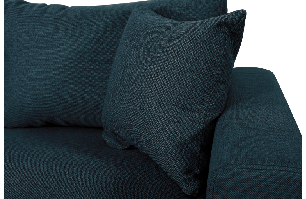 Canapé d'angle panoramique OSLO convertible avec coffres et poufs en tissu