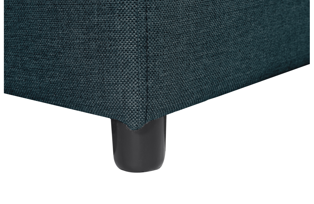 Canapé d'angle panoramique OSLO convertible avec coffres et poufs en tissu