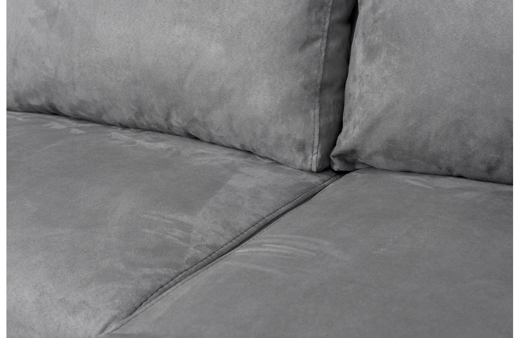 Canapé d'angle panoramique OSLO convertible avec coffres et poufs en simili et tissu