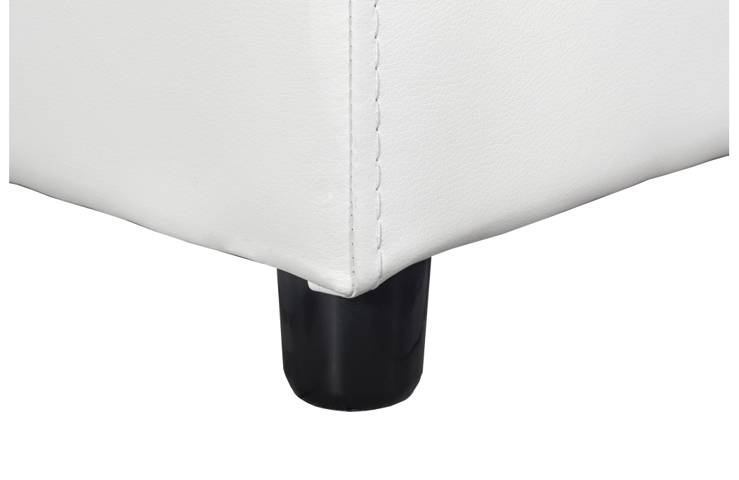 Canapé d'angle panoramique OSLO convertible avec coffres et poufs en simili et tissu