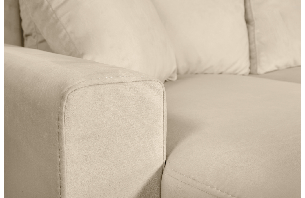 Canapé d'angle MARIA SCANDINAVE VELOURS réversible et convertible avec coffre
