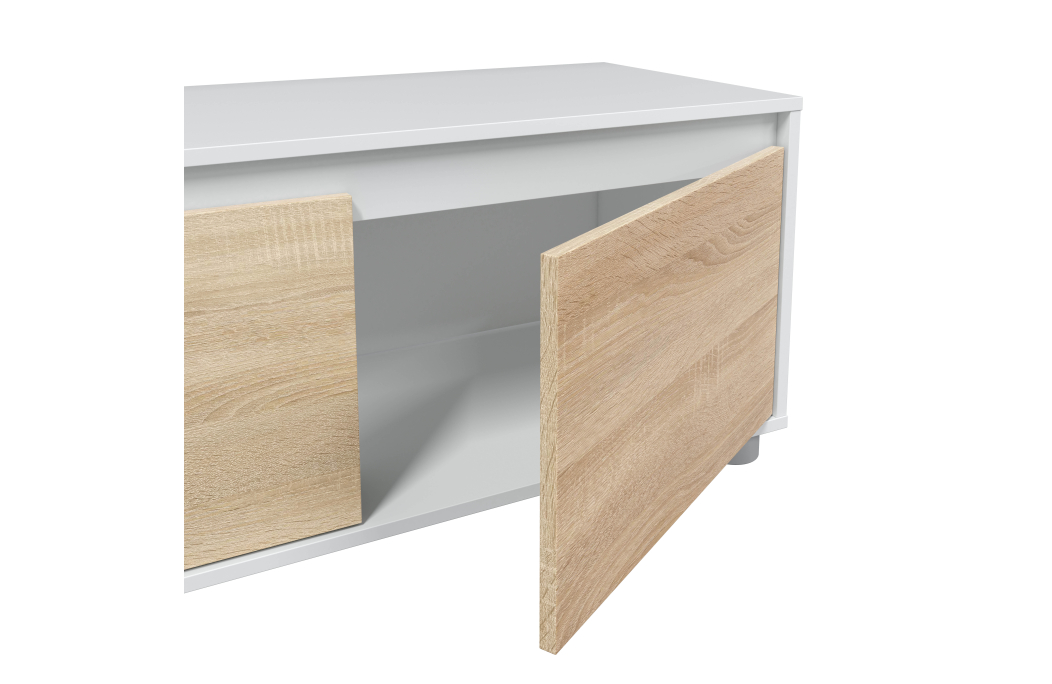 Meuble TV ELODIE 4 portes avec étagère murale L200cm